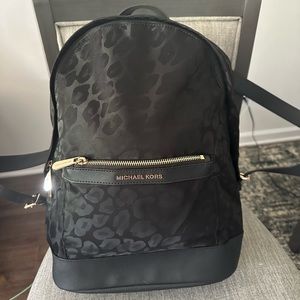 Michael Kors Black Leopard Backpack